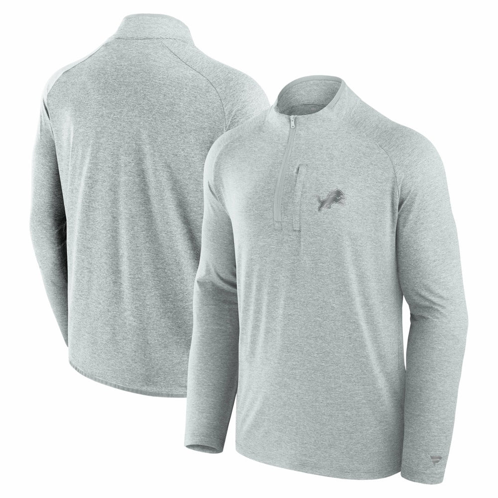 Detroit Lions Unisex Front Office Performance Primary Quarter-Zip Jacket Gray - Fanatics