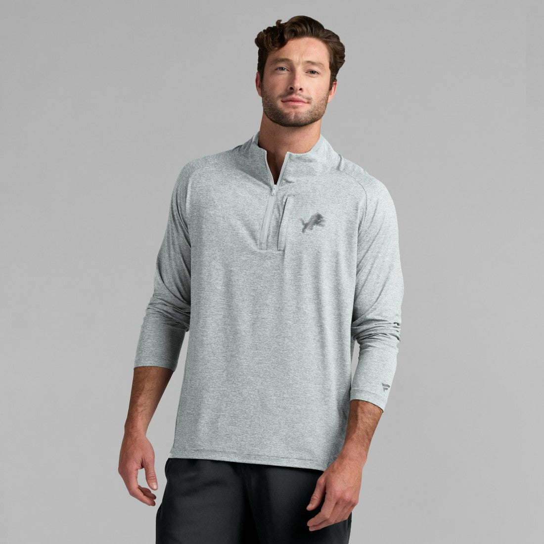 Detroit Lions Unisex Front Office Performance Primary Quarter-Zip Jacket Gray - Fanatics