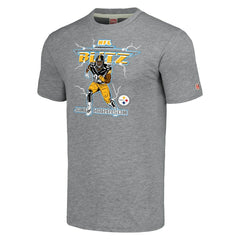 James Harrison Pittsburgh Steelers Homage Unisex NFL Blitz Retired Player Tri-Blend T-Shirt Heathered Heather Gray - NFL