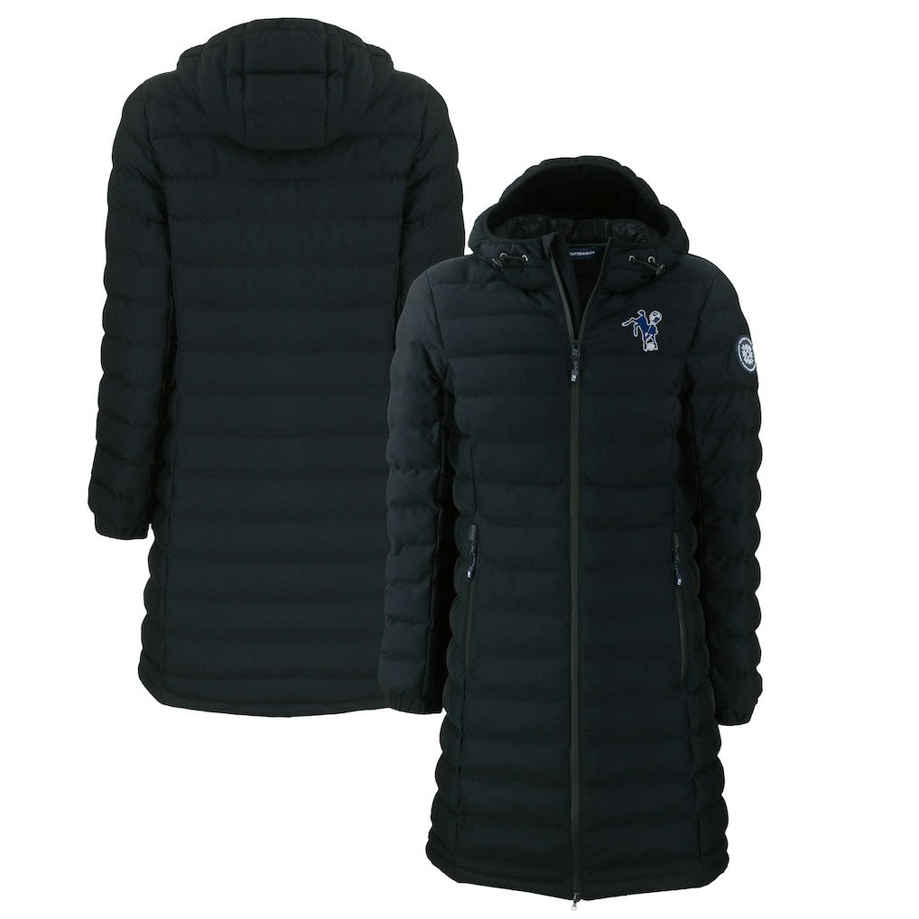 Indianapolis Colts Cutter & Buck Women's Throwback Logo Mission Ridge Repreve Eco Insulated Full-Zip Puffer Jacket Black - NFL