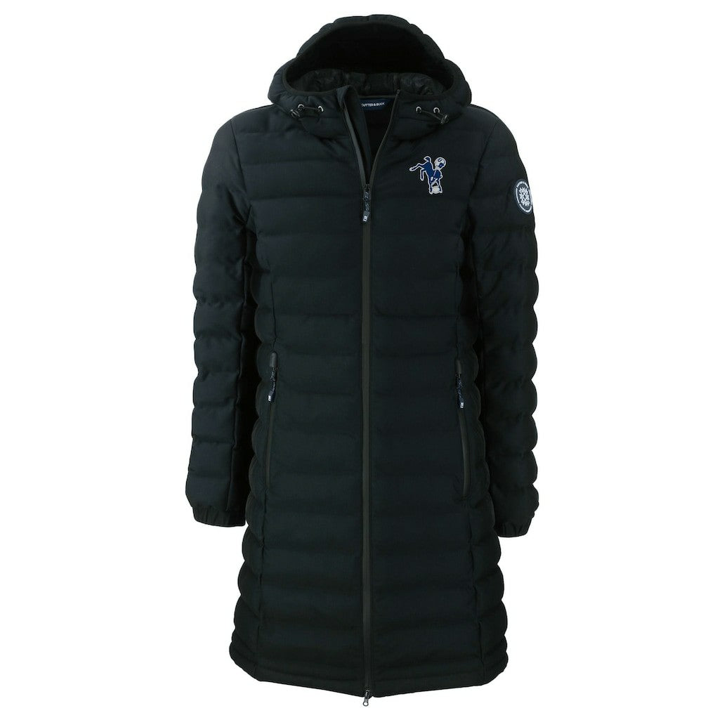 Indianapolis Colts Cutter & Buck Women's Throwback Logo Mission Ridge Repreve Eco Insulated Full-Zip Puffer Jacket Black - NFL