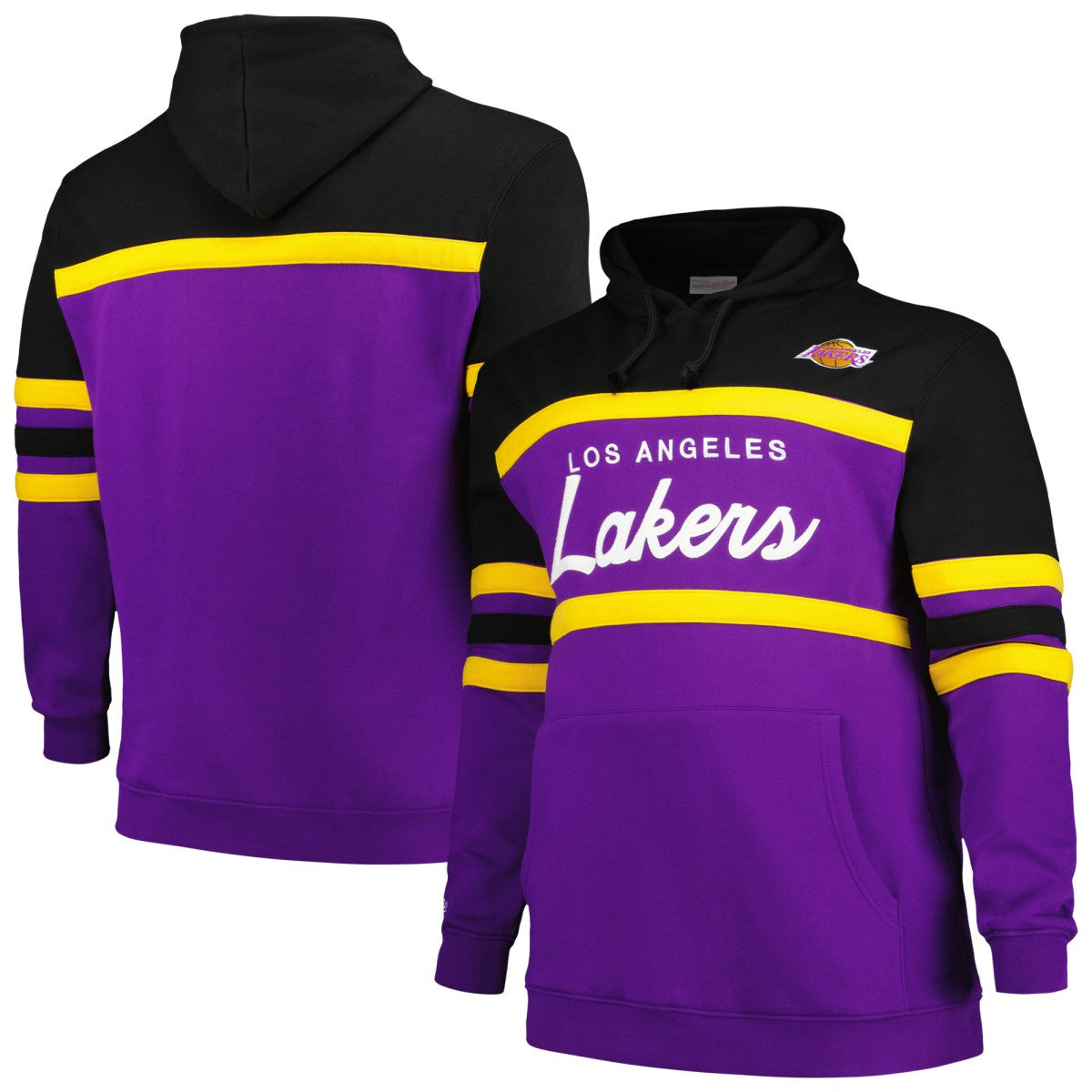 Mitchell & Ness - Los Angeles Lakers Big & Tall Hardwood Classics Head Coach Pullover Hoodie - Black