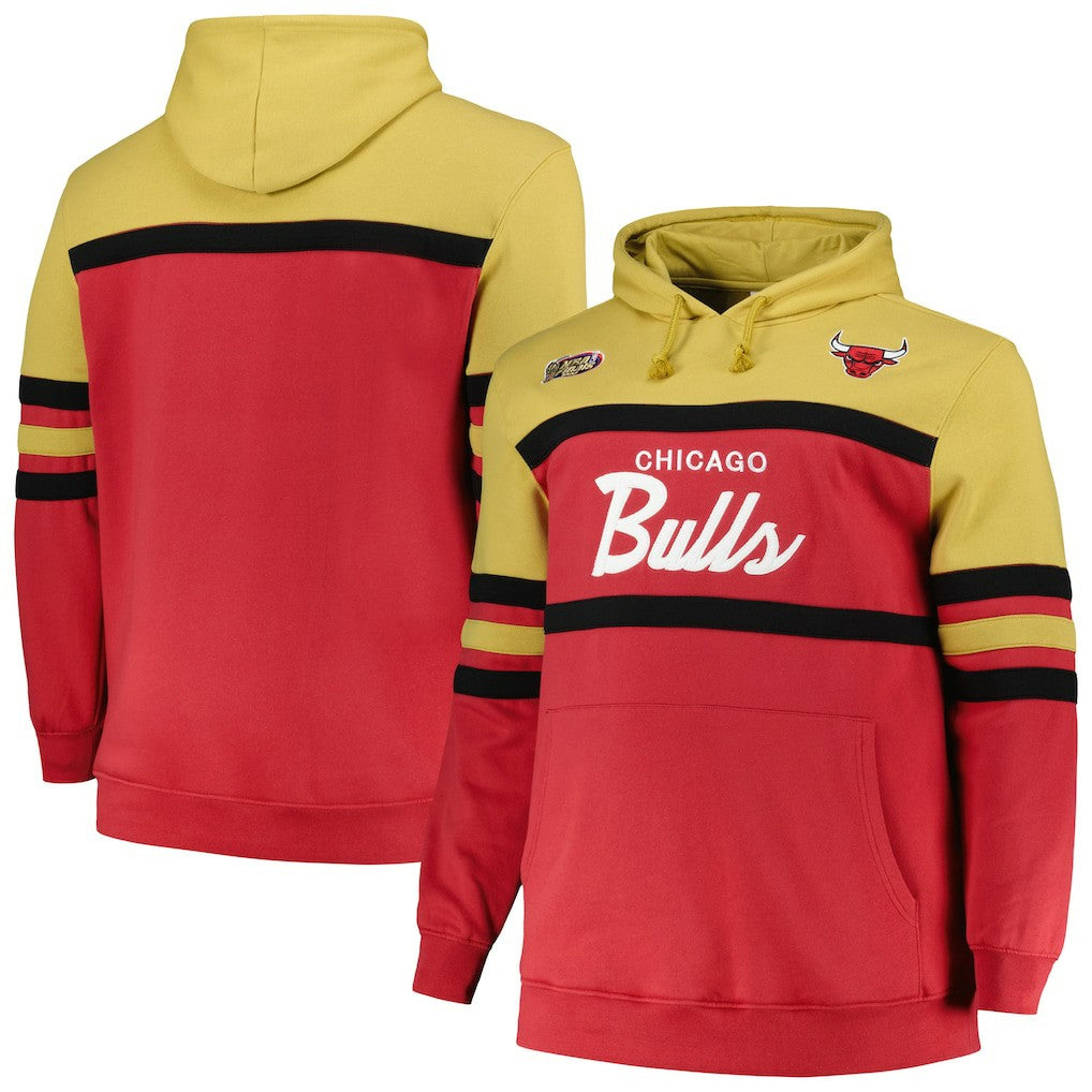 Mitchell & Ness - Chicago Bulls Big & Tall Hardwood Classics Head Coach Pullover Hoodie - Red