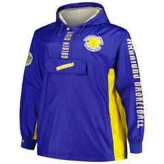 Mitchell & Ness - Golden State Warriors Big & Tall Hardwood Classics Team OG 2.0 Anorak Hoodie Quarter-Zip Windbreaker Jacket - Royal