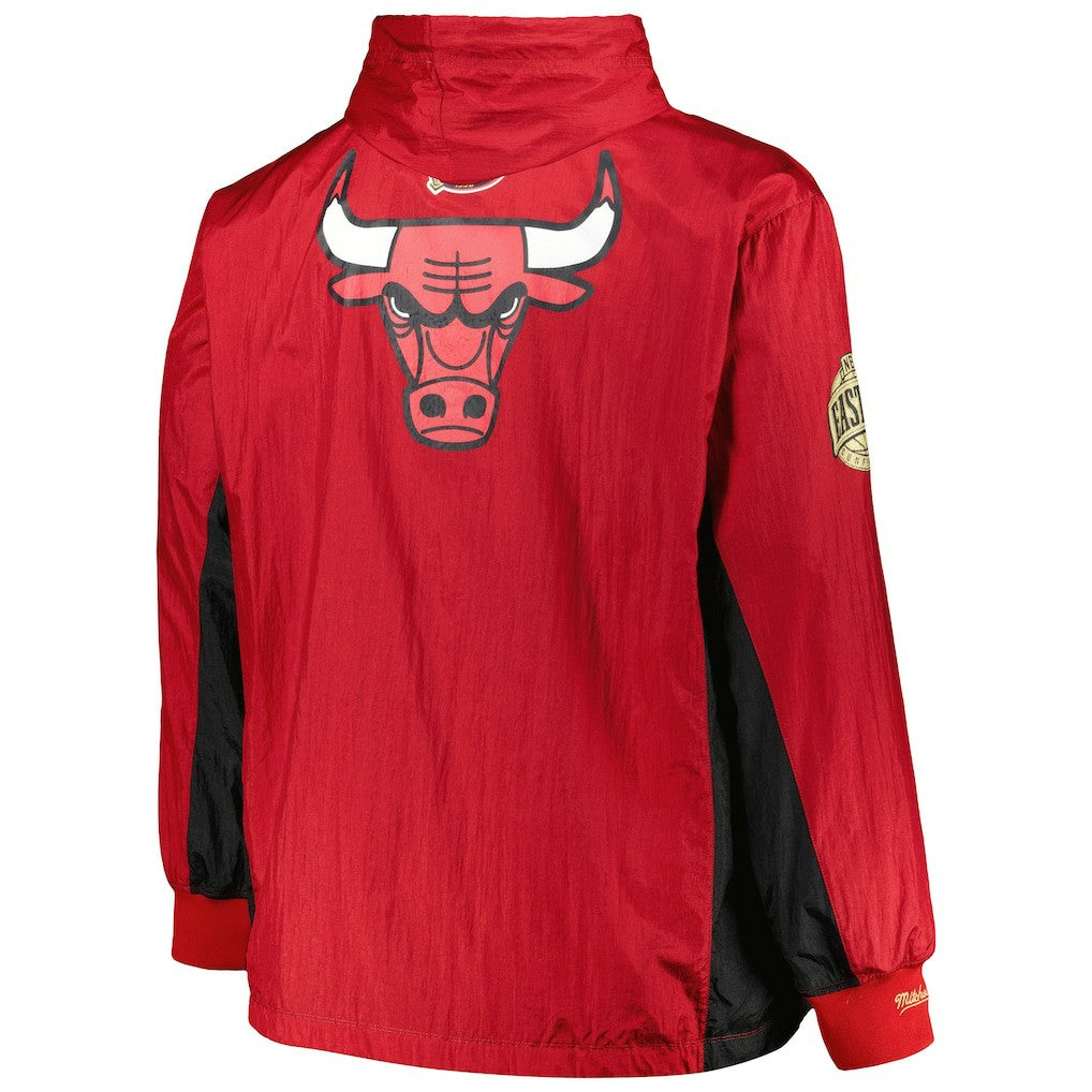Mitchell & Ness - Chicago Bulls Big & Tall Hardwood Classics Team OG 2.0 Anorak Hoodie Quarter-Zip Windbreaker Jacket - Red