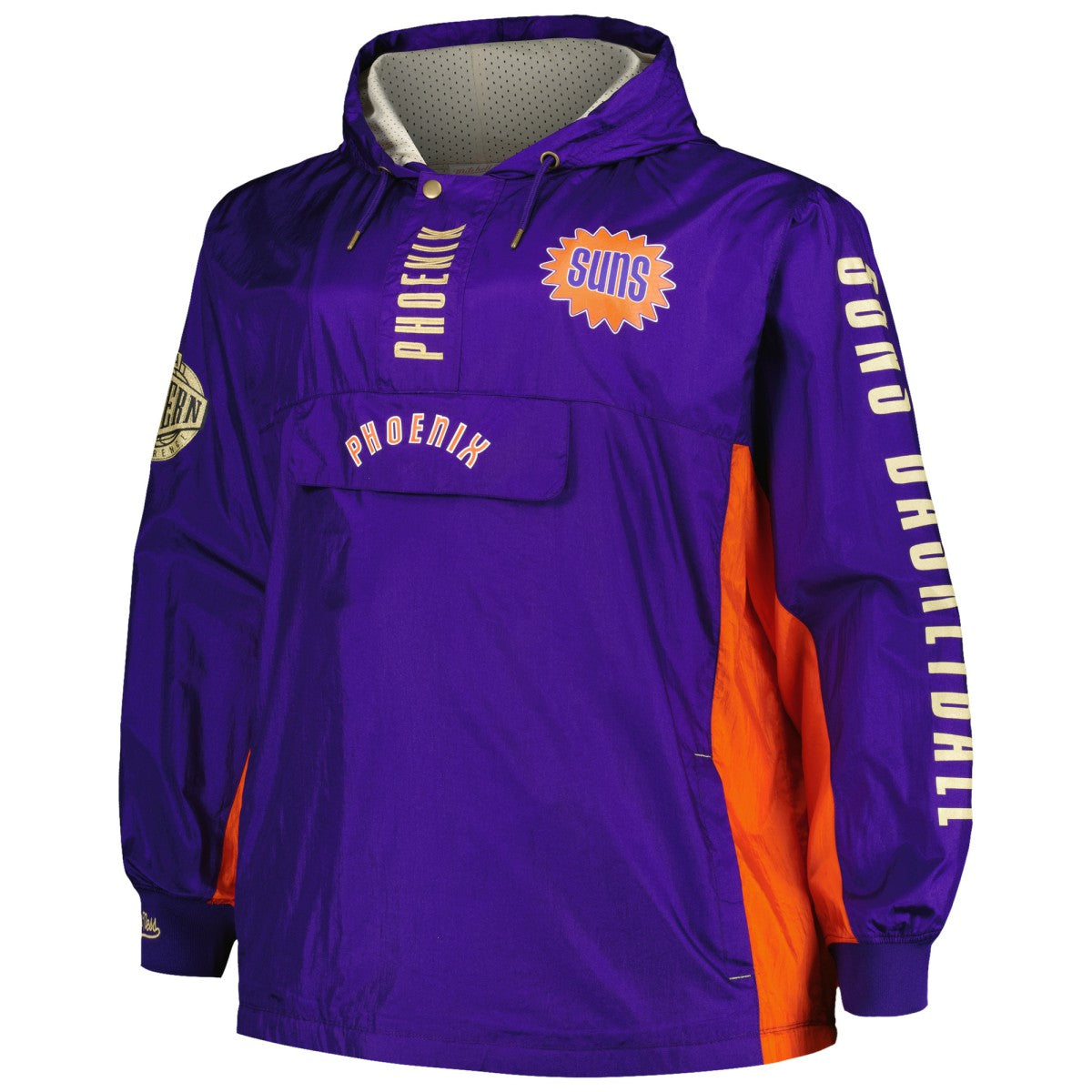 Mitchell & Ness - Phoenix Suns Big & Tall Hardwood Classics Team OG 2.0 Anorak Hoodie Quarter-Zip Windbreaker Jacket - Purple