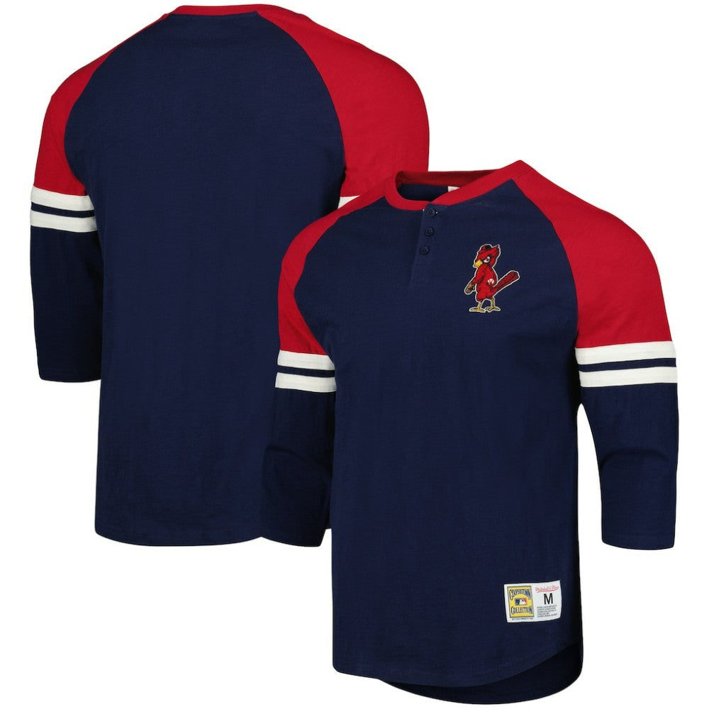St. Louis Cardinals Mitchell & Ness Cooperstown Collection Legendary Raglan Slub Henley Three-Quarter Sleeve T-Shirt Near Me