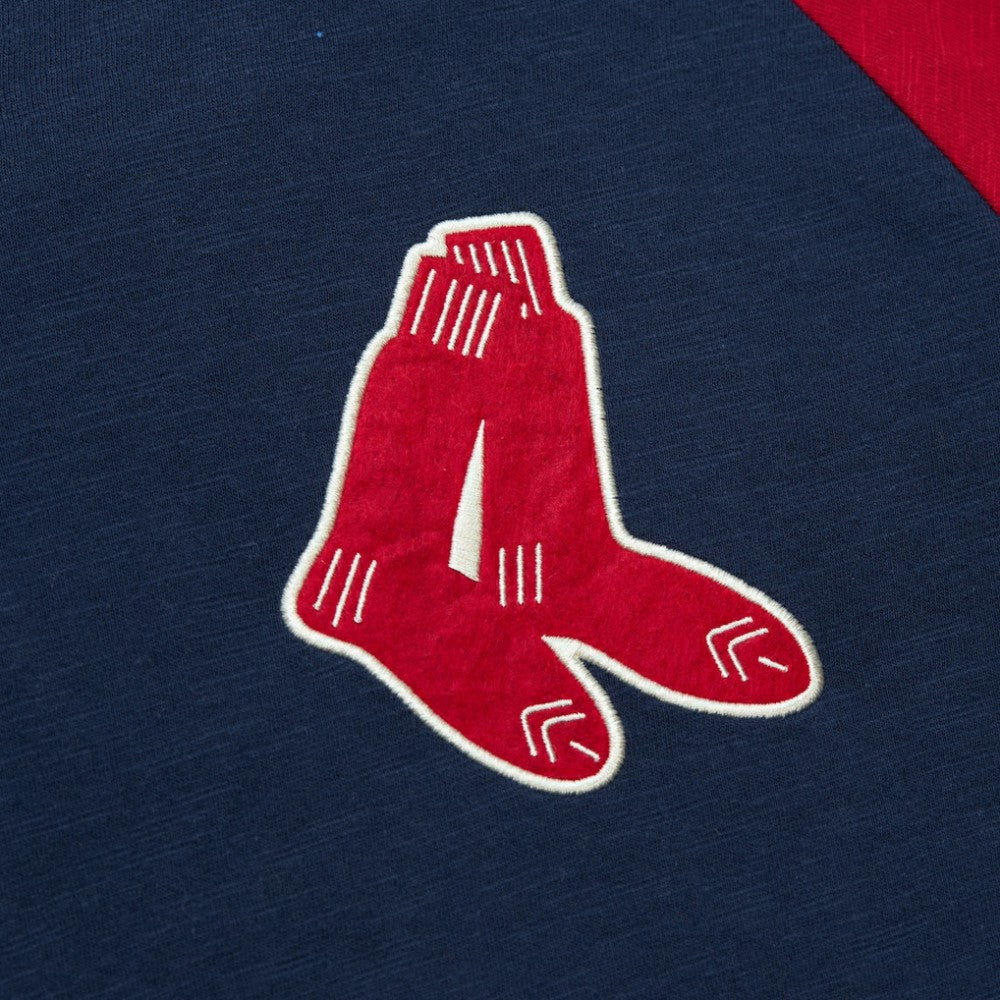 Boston Red Sox Mitchell & Ness Cooperstown Collection Legendary Raglan Slub Henley 3/4-Sleeve T-Shirt Sale