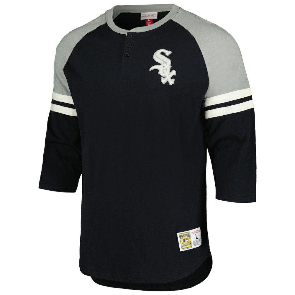 Chicago White Sox Mitchell & Ness Cooperstown Collection Legendary Raglan Slub Henley 3/4-Sleeve T-Shirt Clearance