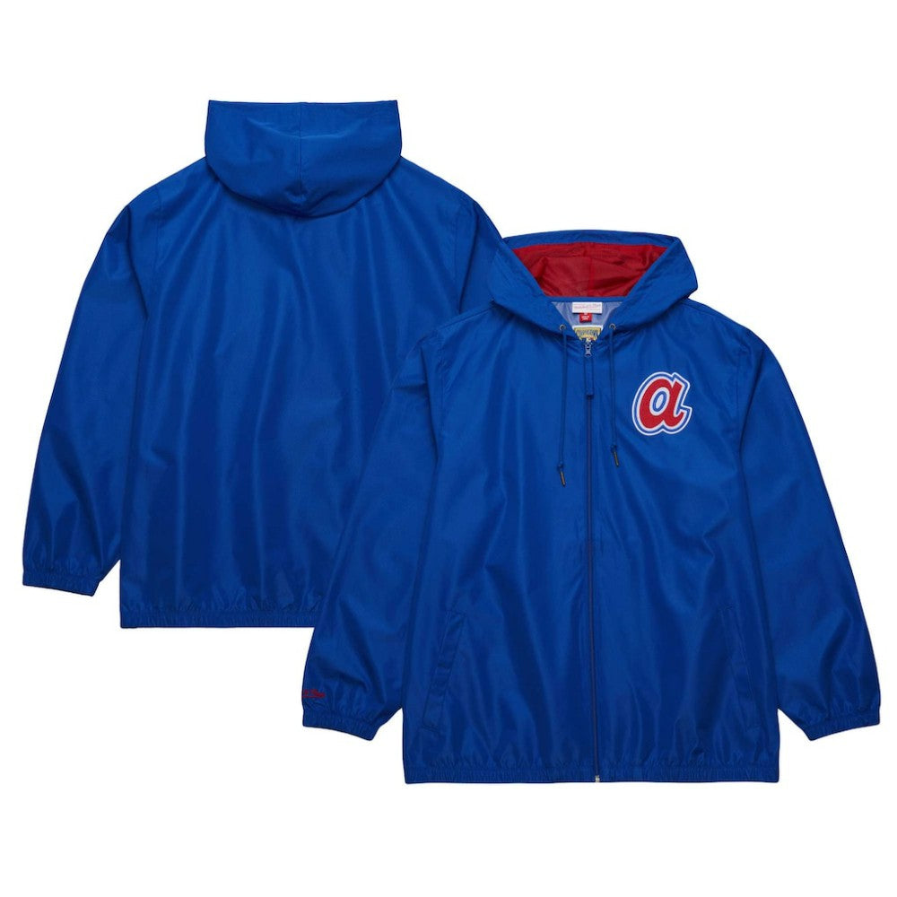 Atlanta Braves Mitchell & Ness Cooperstown Collection Vintage Logo Full-Zip Hoodie Windbreaker Jacket for sale