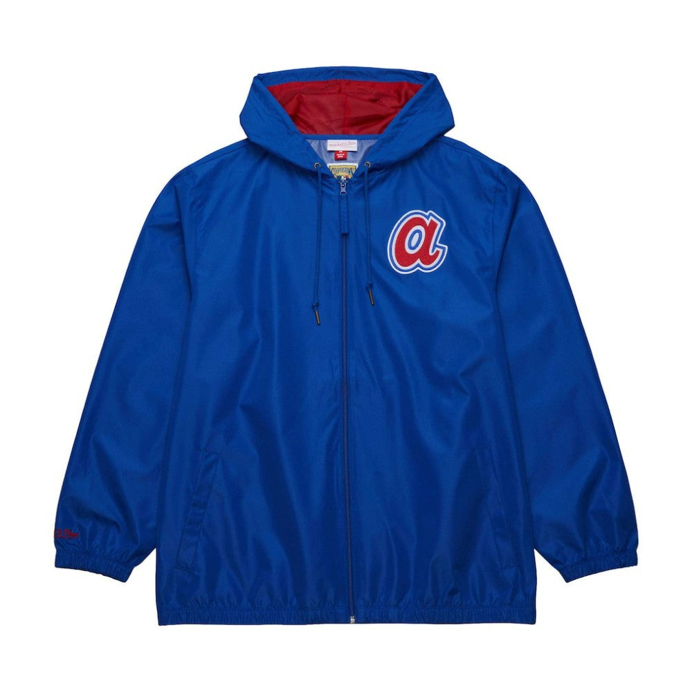 Atlanta Braves Mitchell & Ness Cooperstown Collection Vintage Logo Full-Zip Hoodie Windbreaker Jacket for sale
