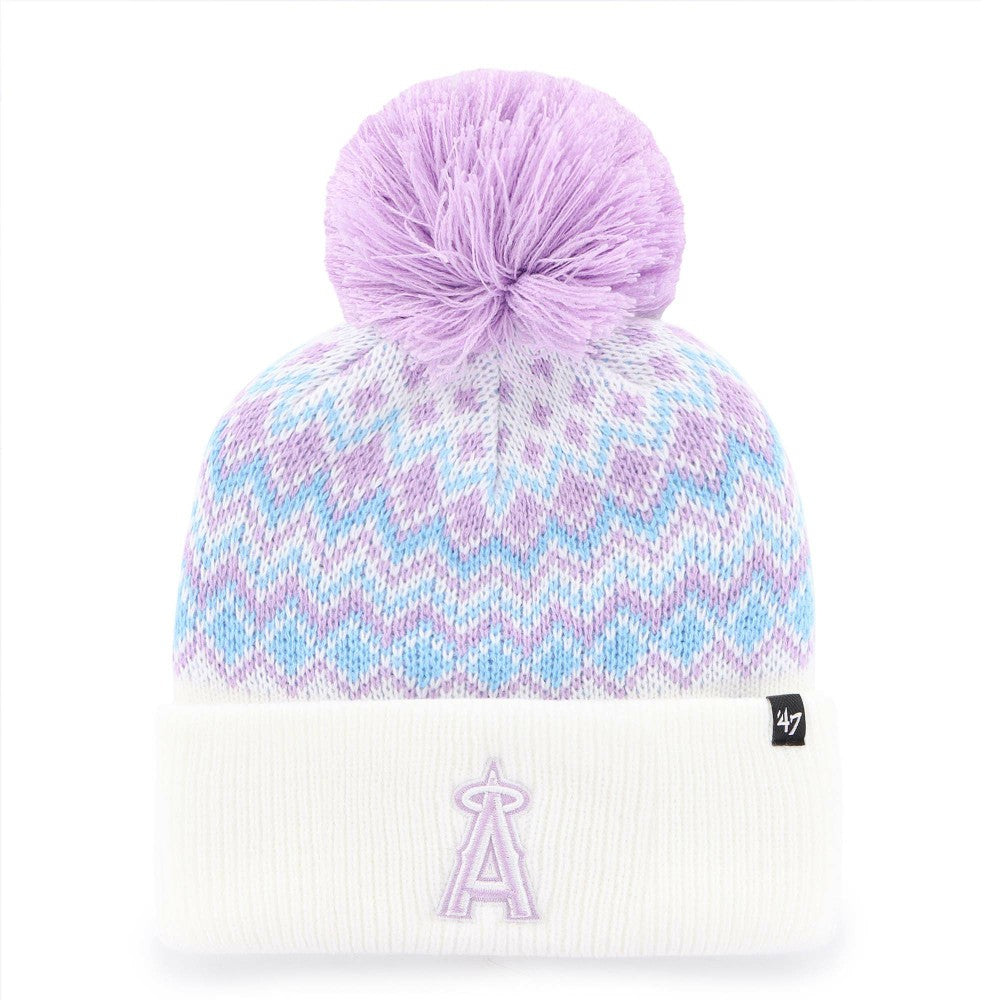 Los Angeles Angels '47 Girls Youth Elsa Cuffed Knit Hat with Pom   Near Me