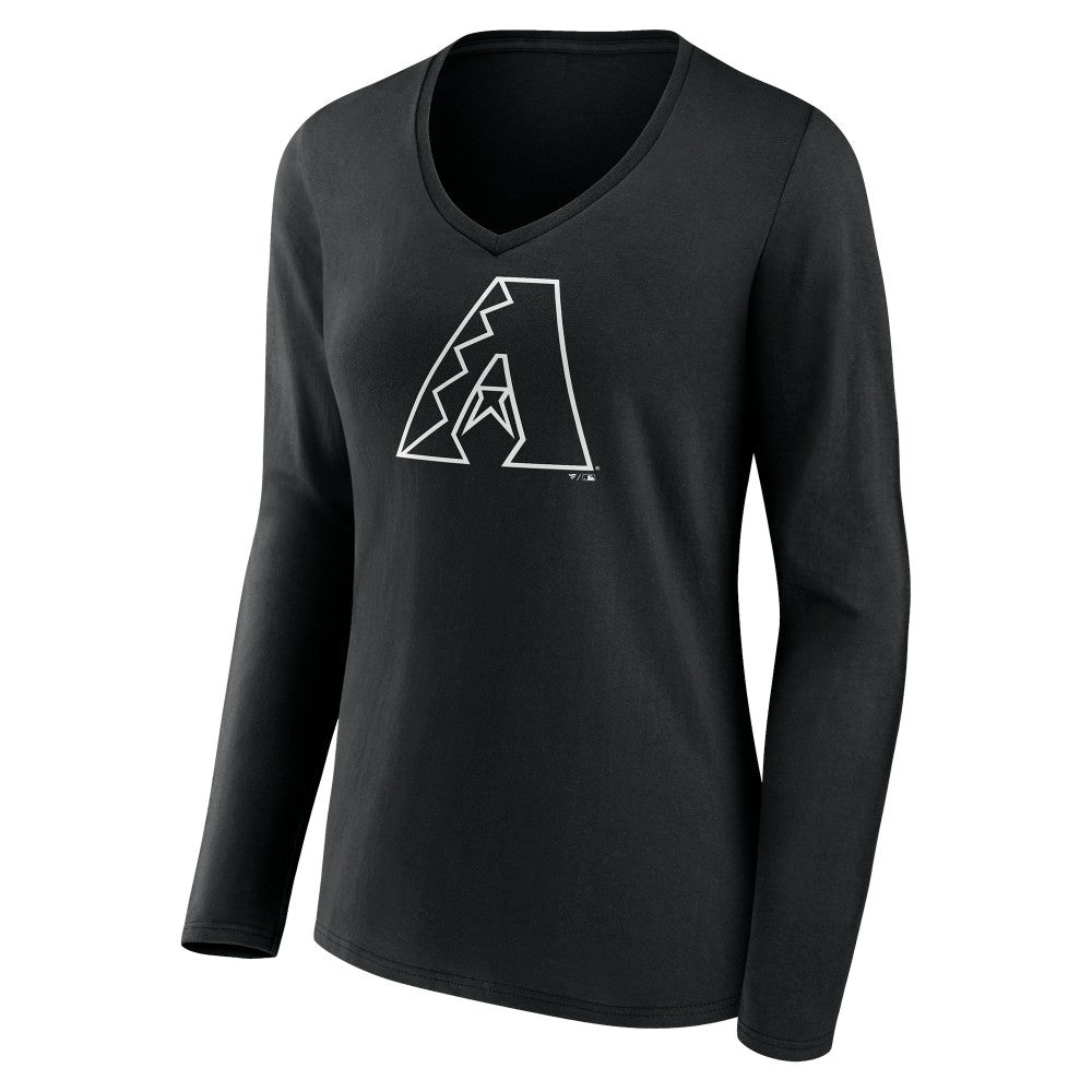 Arizona Diamondbacks Women's Monochrome Personalized Name & Number Long Sleeve V-Neck T-Shirt Near Me