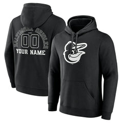 Baltimore Orioles Monochrome Personalized Name & Number Pullover Hoodie Online