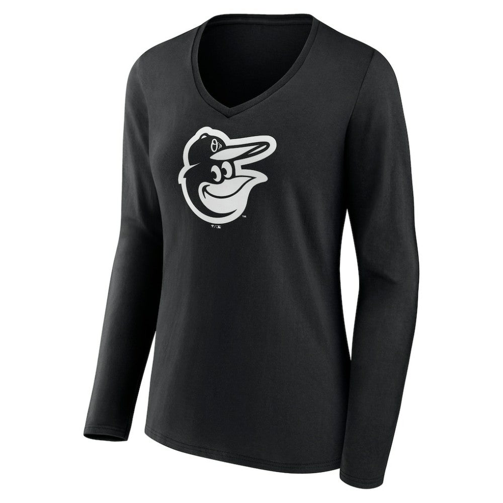 Baltimore Orioles Women's Monochrome Personalized Name & Number Long Sleeve V-Neck T-Shirt Near Me