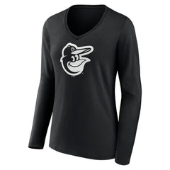 Baltimore Orioles Women's Monochrome Personalized Name & Number Long Sleeve V-Neck T-Shirt Near Me