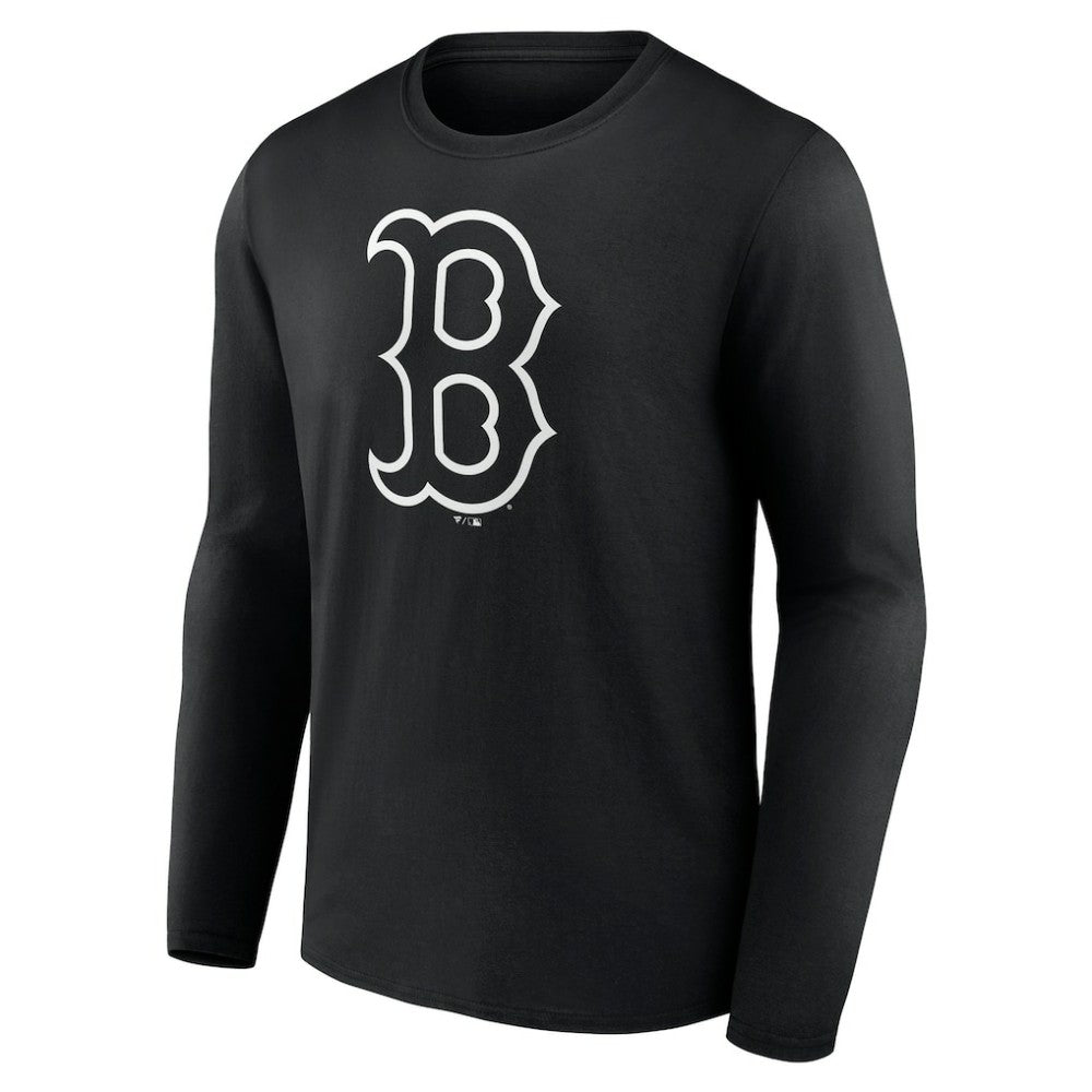 Boston Red Sox Monochrome Personalized Name & Number Long Sleeve T-Shirt On Sale