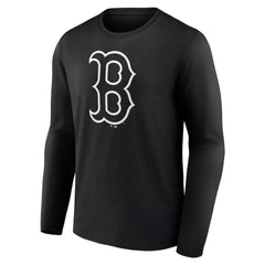 Boston Red Sox Monochrome Personalized Name & Number Long Sleeve T-Shirt On Sale