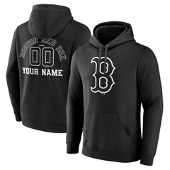 Boston Red Sox Monochrome Personalized Name & Number Pullover Hoodie On Sale