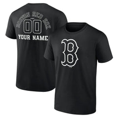 Boston Red Sox Monochrome Personalized Name & Number T-Shirt for sale
