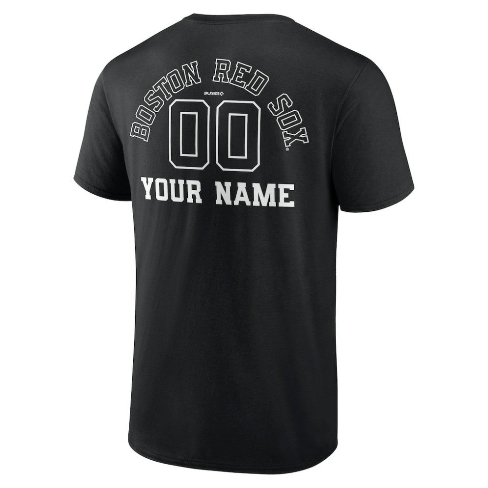 Boston Red Sox Monochrome Personalized Name & Number T-Shirt for sale