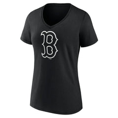 Boston Red Sox Women's Monochrome Personalized Name & Number V-Neck T-Shirt Online