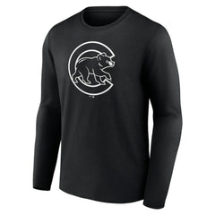 Chicago Cubs Monochrome Personalized Name & Number Long Sleeve T-Shirt for sale