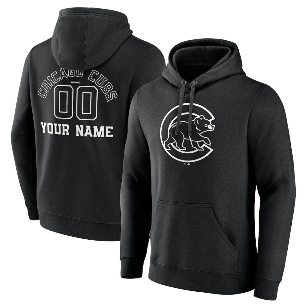 Chicago Cubs Monochrome Personalized Name & Number Pullover Hoodie discount