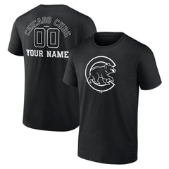 Chicago Cubs Monochrome Personalized Name & Number T-Shirt discount