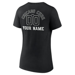 Chicago Cubs Women's Monochrome Personalized Name & Number V-Neck T-Shirt Near Me