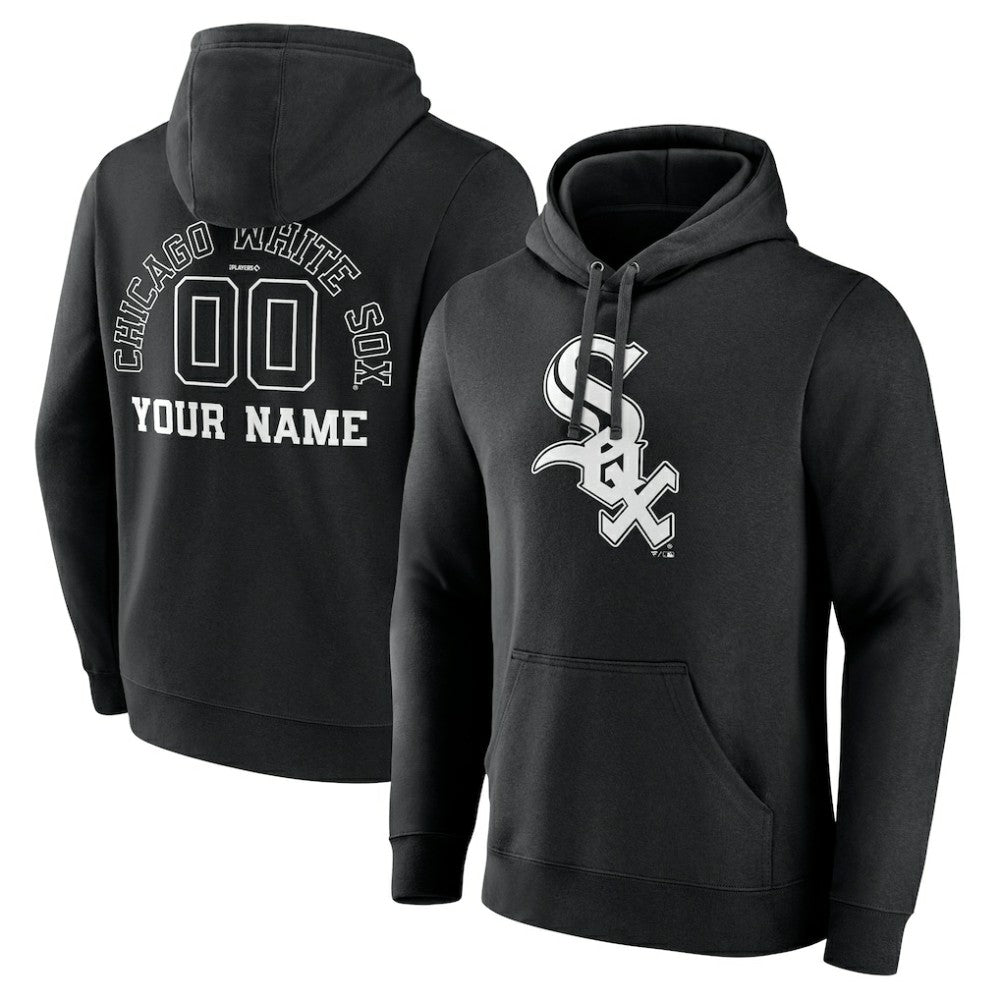 Chicago White Sox Monochrome Personalized Name & Number Pullover Hoodie Clearance