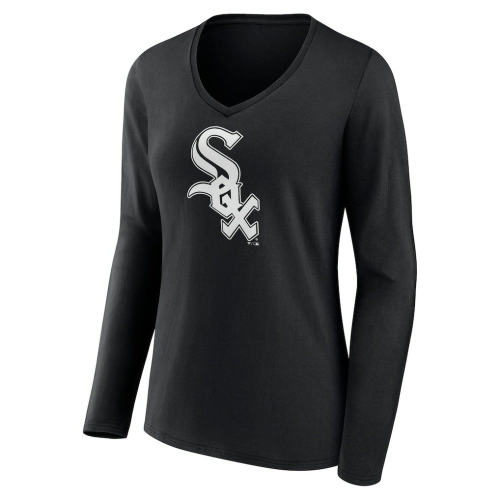 Chicago White Sox Women's Monochrome Personalized Name & Number Long Sleeve V-Neck T-Shirt Clearance