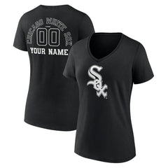 Chicago White Sox Women's Monochrome Personalized Name & Number V-Neck T-Shirt Online