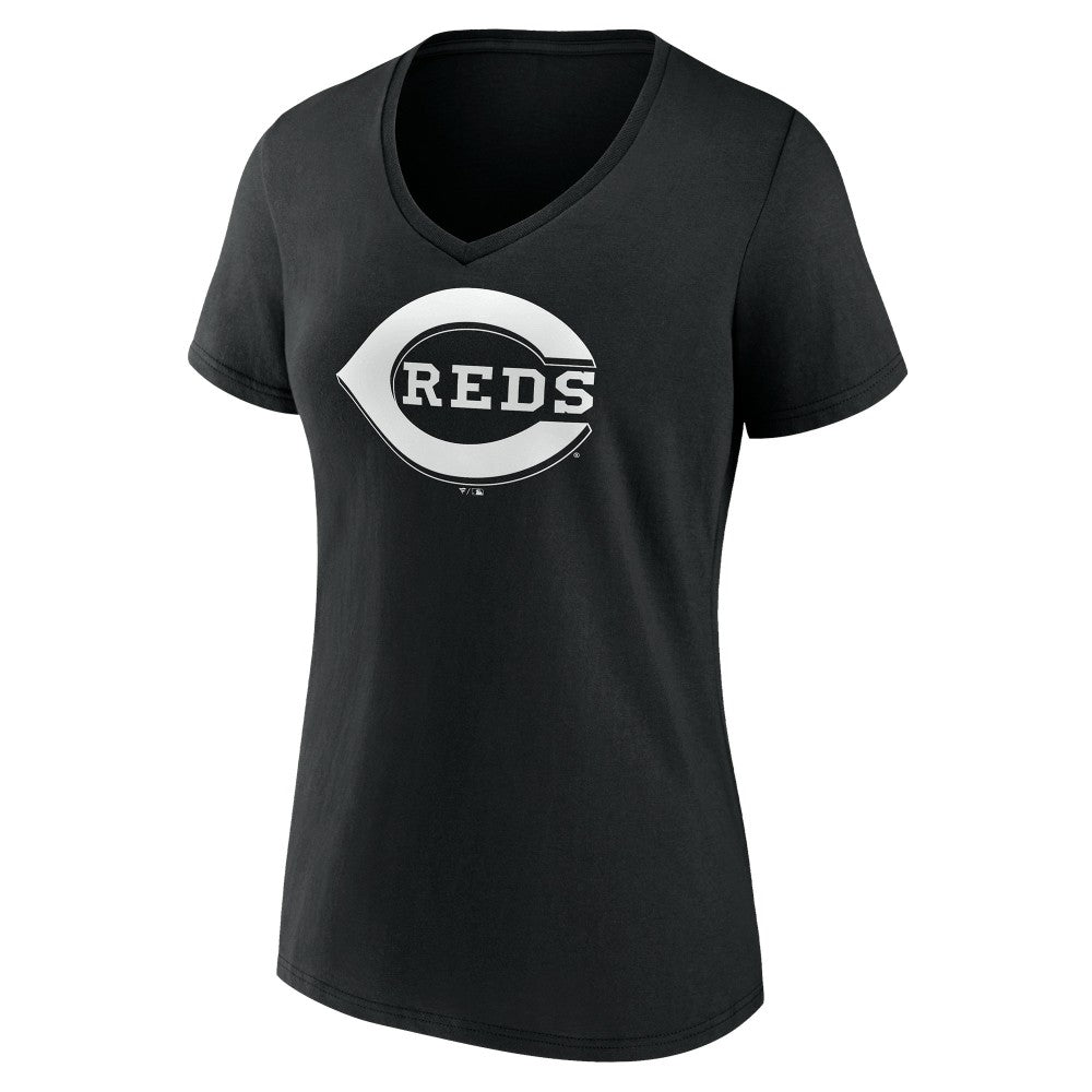 Cincinnati Reds Women's Monochrome Personalized Name & Number V-Neck T-Shirt On Sale