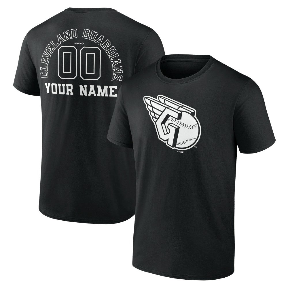 Cleveland Guardians Monochrome Personalized Name & Number T-Shirt Lifestyle
