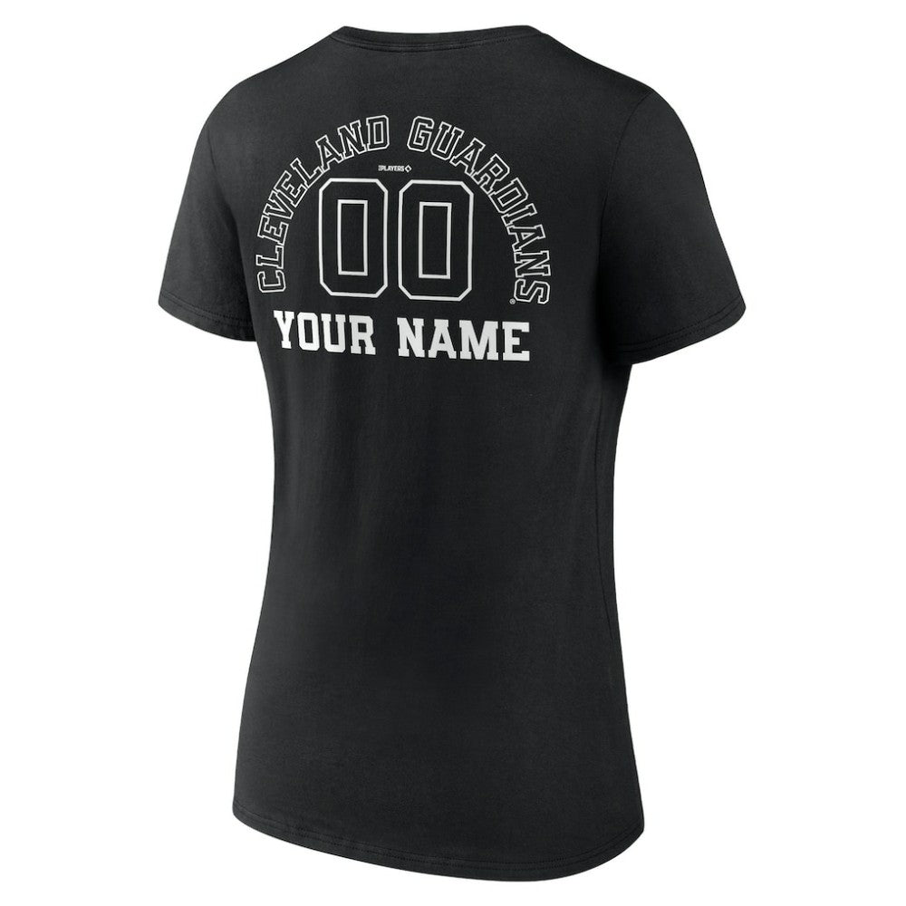 Cleveland Guardians Women's Monochrome Personalized Name & Number V-Neck T-Shirt Online