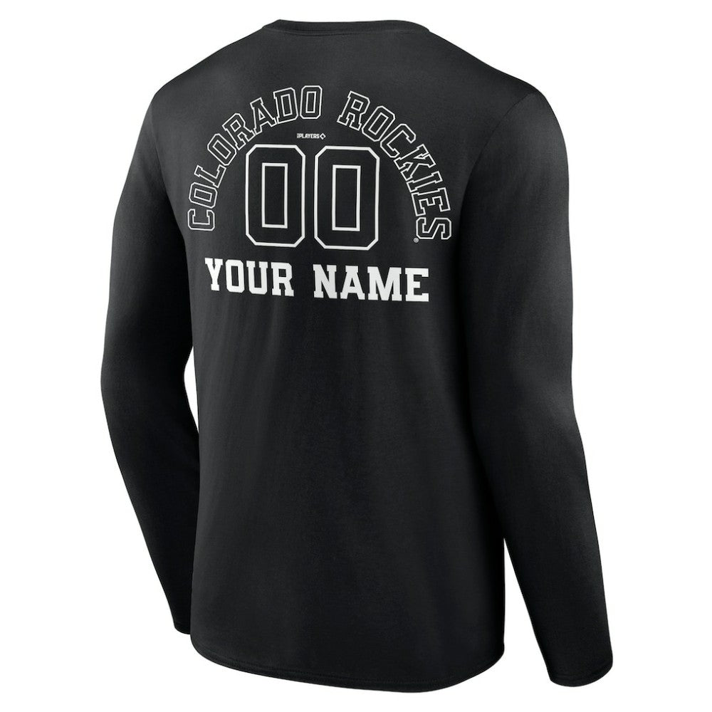 Colorado Rockies Monochrome Personalized Name & Number Long Sleeve T-Shirt discount