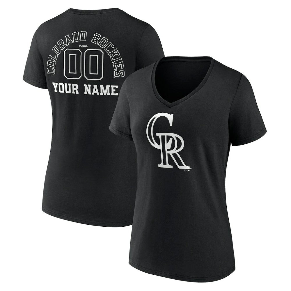 Colorado Rockies Women's Monochrome Personalized Name & Number V-Neck T-Shirt Online