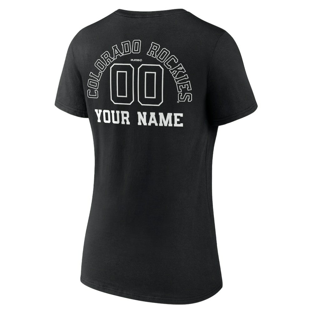 Colorado Rockies Women's Monochrome Personalized Name & Number V-Neck T-Shirt Online