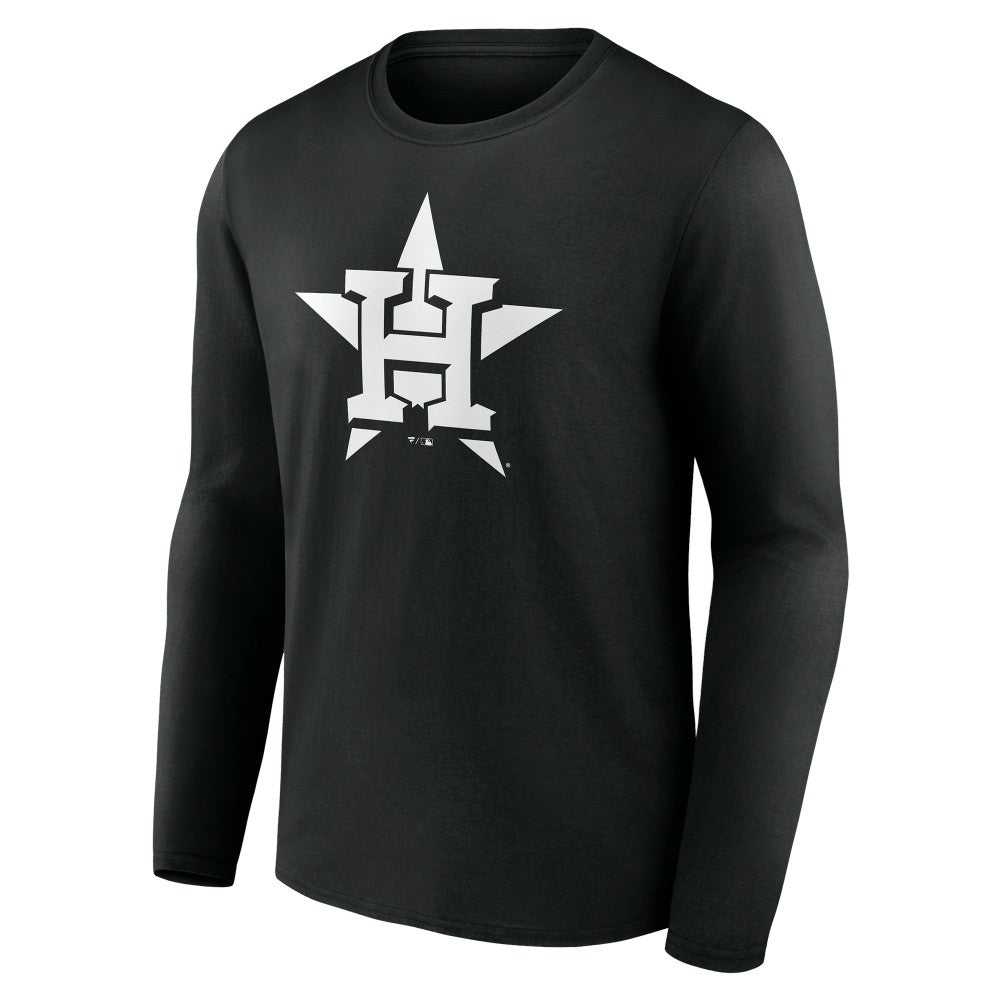 Houston Astros Monochrome Personalized Name & Number Long Sleeve T-Shirt Lifestyle