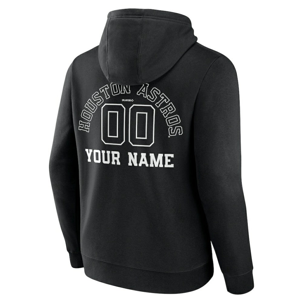 Houston Astros Monochrome Personalized Name & Number Pullover Hoodie Sale