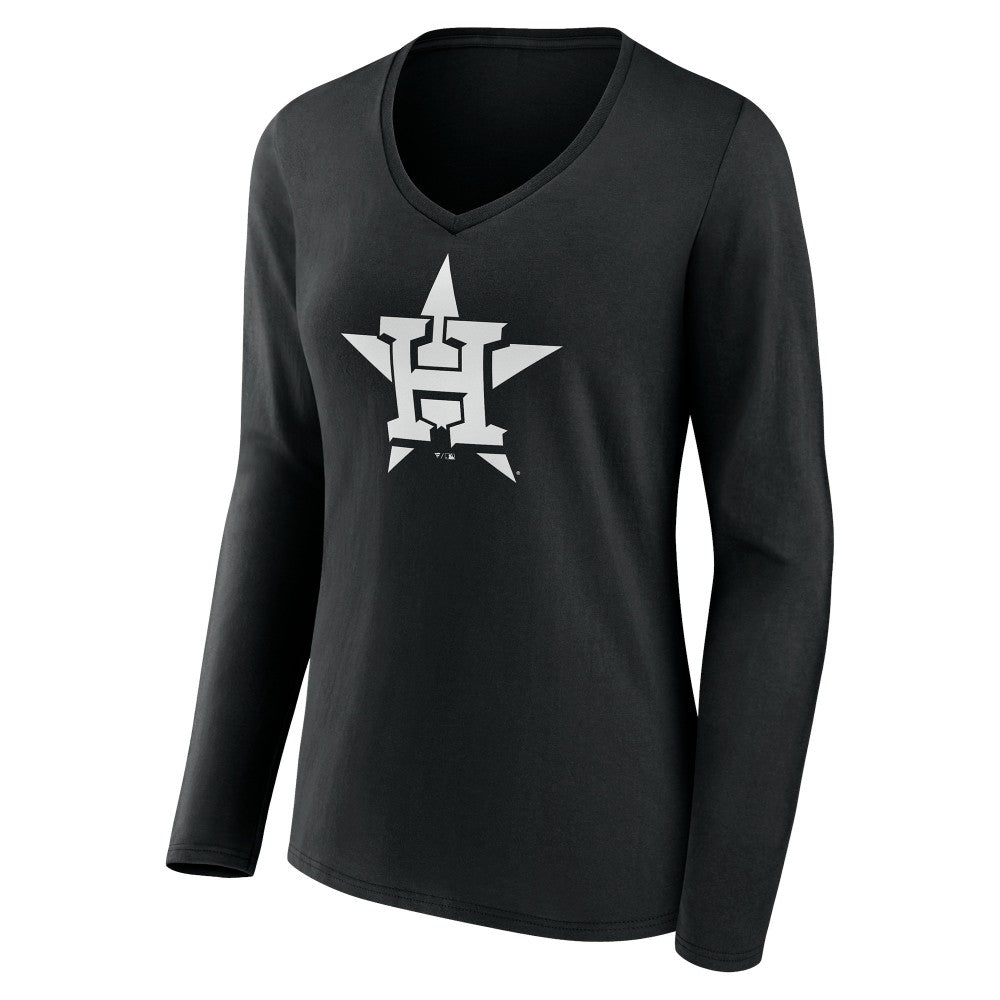 Houston Astros Women's Monochrome Personalized Name & Number Long Sleeve V-Neck T-Shirt discount