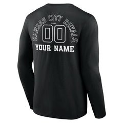 Kansas City Royals Monochrome Personalized Name & Number Long Sleeve T-Shirt Clearance