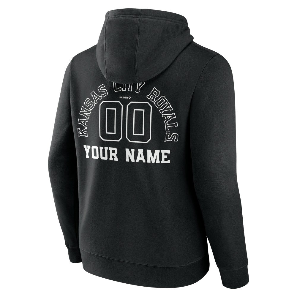 Kansas City Royals Monochrome Personalized Name & Number Pullover Hoodie Clearance