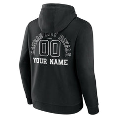 Kansas City Royals Monochrome Personalized Name & Number Pullover Hoodie Clearance