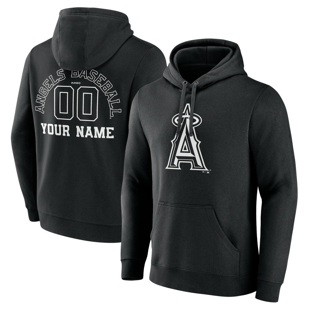 Los Angeles Angels Monochrome Personalized Name & Number Pullover Hoodie for sale