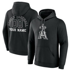 Los Angeles Angels Monochrome Personalized Name & Number Pullover Hoodie for sale