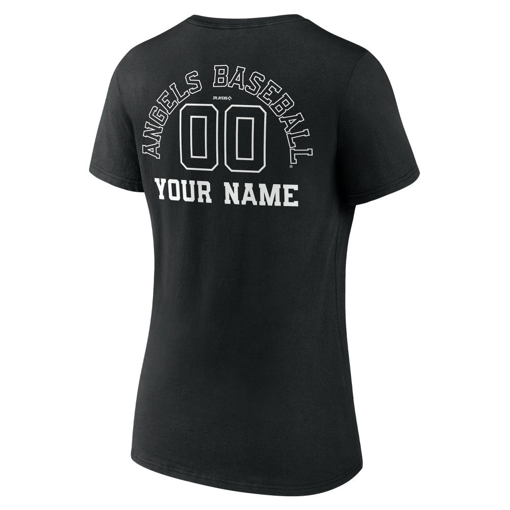 Los Angeles Angels Women's Monochrome Personalized Name & Number V-Neck T-Shirt Sale