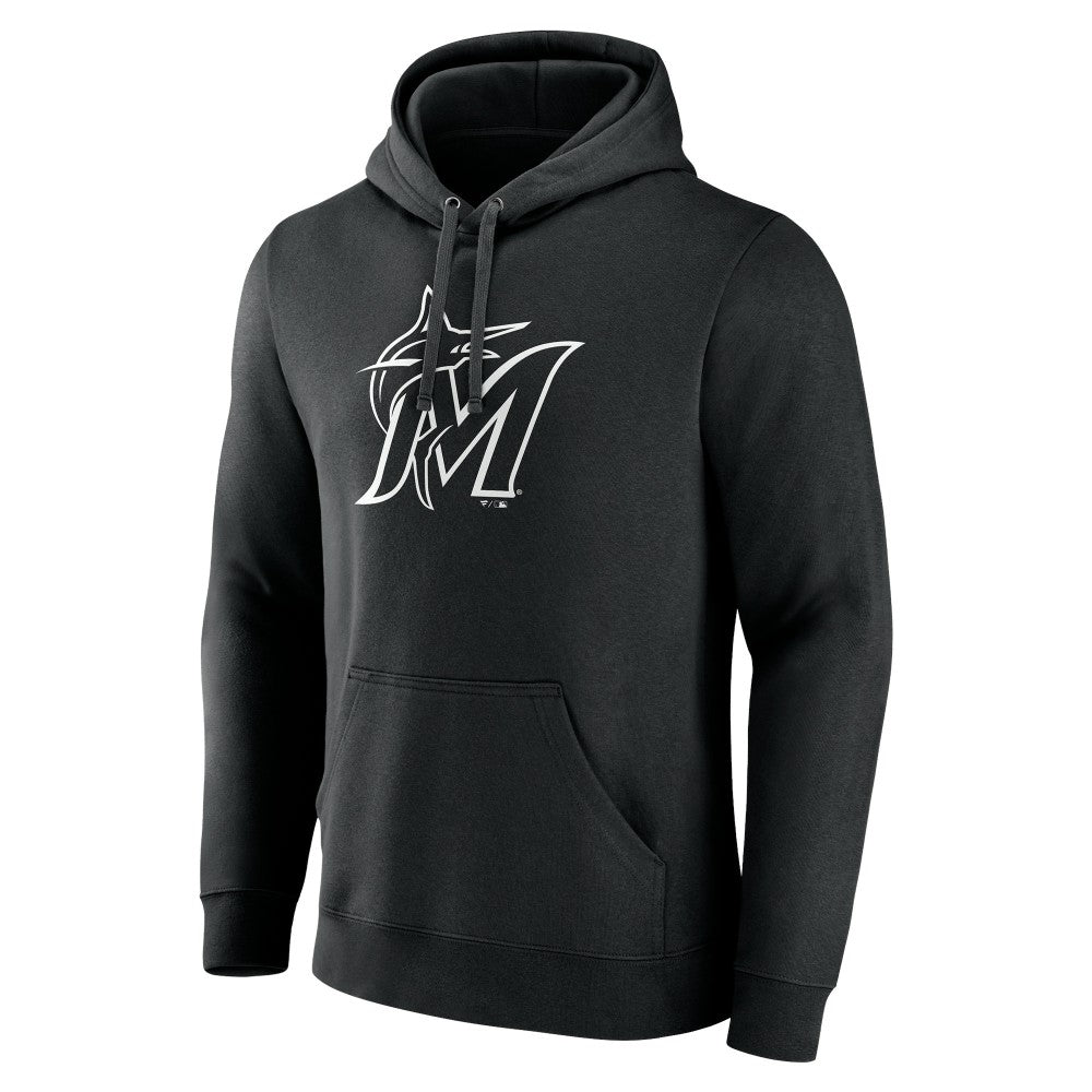 Miami Marlins Monochrome Personalized Name & Number Pullover Hoodie Lifestyle