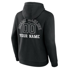 Miami Marlins Monochrome Personalized Name & Number Pullover Hoodie Lifestyle